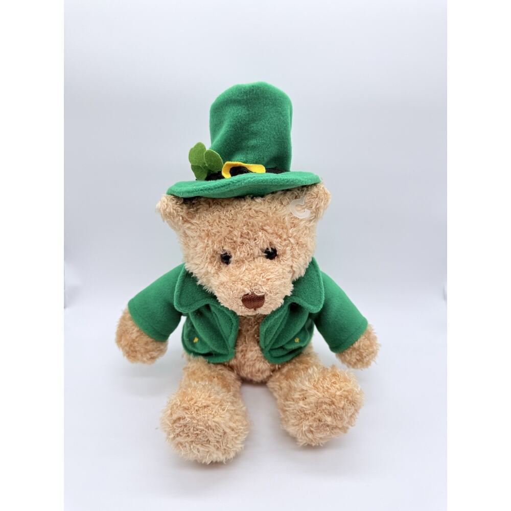 Vintage Gund Tan Irish Bear "Lucky" #40883 16" St Patty's Day